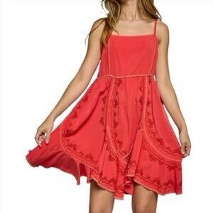 POL Coastal Mini Sundress Coral Orange Large